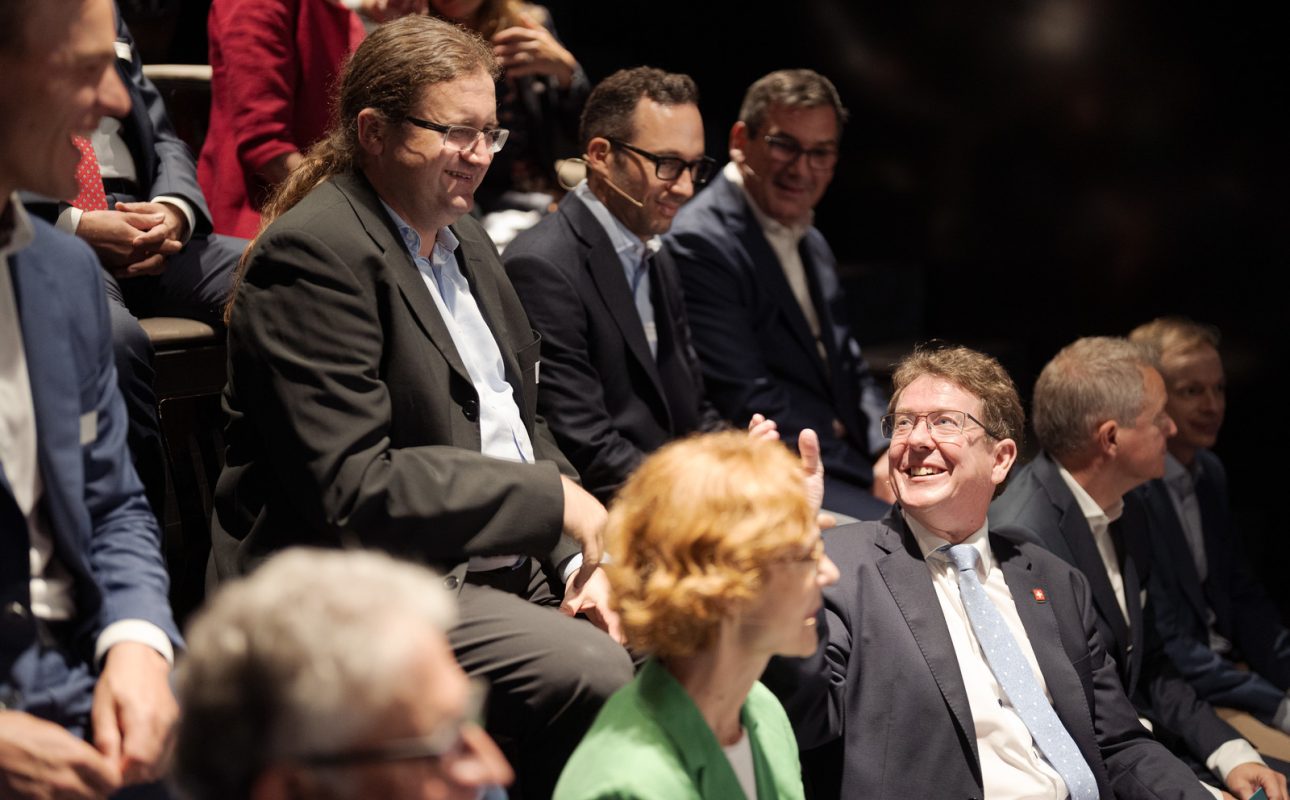 Impressionen vom Event «Klimakrise: KMU lavieren nicht, sie handeln!» mit Bundesrat Albert Roesti als Gastredner, organisiert von der Klimastiftung Schweiz und dem Forum Raiffeisen fotografiert am Mittwoch, 13. September 2023 in Bern. (Manuel Lopez)