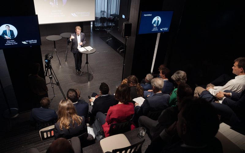 Impressionen vom Event «Klimakrise: KMU lavieren nicht, sie handeln!» mit Bundesrat Albert Roesti als Gastredner, organisiert von der Klimastiftung Schweiz und dem Forum Raiffeisen fotografiert am Mittwoch, 13. September 2023 in Bern. (Manuel Lopez)