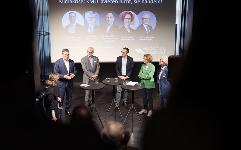 Impressionen vom Event «Klimakrise: KMU lavieren nicht, sie handeln!» mit Bundesrat Albert Roesti als Gastredner, organisiert von der Klimastiftung Schweiz und dem Forum Raiffeisen fotografiert am Mittwoch, 13. September 2023 in Bern. (Manuel Lopez)